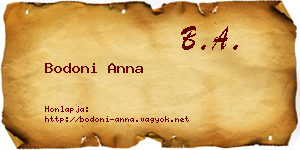 Bodoni Anna névjegykártya